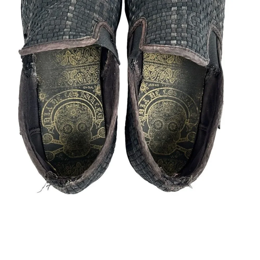 Hurley Surf Woven Black Slip On Vintage Shoes Dia De Los Hurley Size 9.5